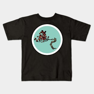 Bonsai Red on Green Kids T-Shirt